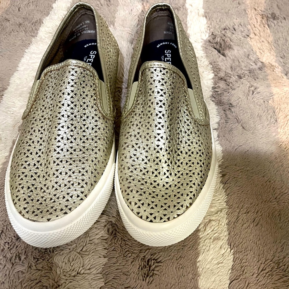 Sperry Top Sider Memory Foam - Gold Size 9M Womens